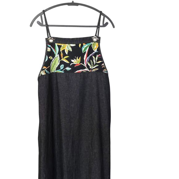 Koos of Course Charcoal Denim Jumper Dress Sz Medium Boho Art to Wear - Picture 3 of 11